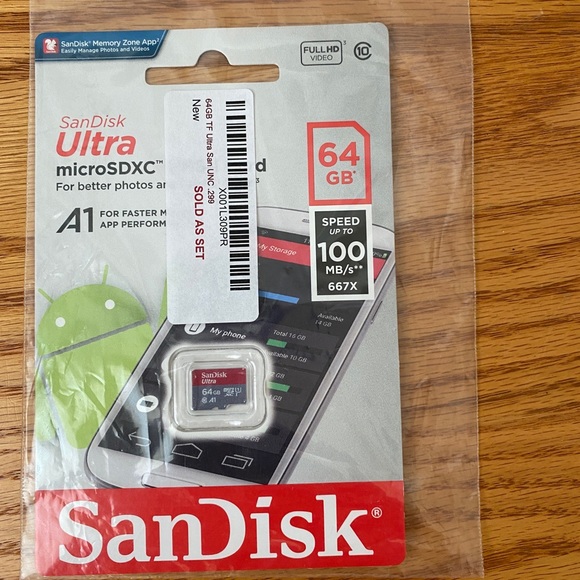 NEW SanDisk Ultra 64gb MicroXDSC UHS-I Card with Adapter